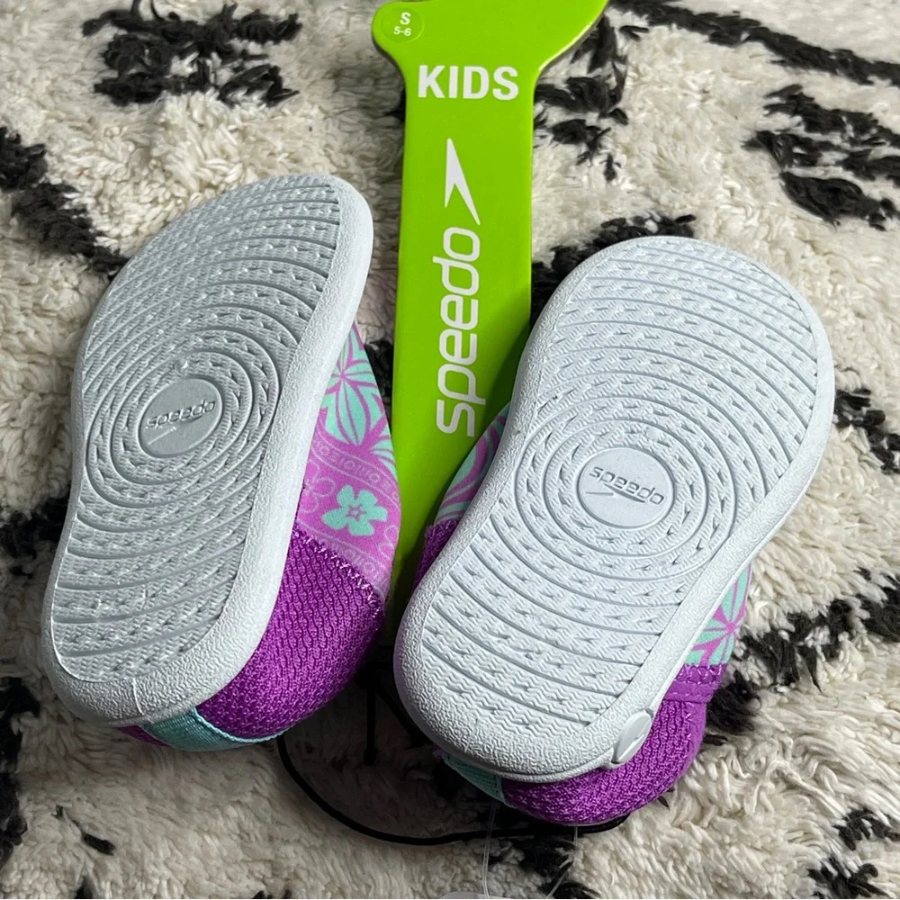Speedo Kids Splash & Sun Water Shoes Booties Purple Teal Size L(9-10) S (5-6)